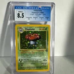 Pokemon TCG Vileplume 15/64 Holo Rare Unlimited Card Jungle 1999 CGC 8.5 NM MT - Image 1
