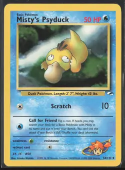 Misty's Psyduck Uncommon Gym Heroes 054/132 HP Pokemon Card - Image 1