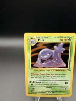 Pokemon TCG Muk Unlimited Jungle Holo Rare Card 13/62 Fossil MP - Image 2
