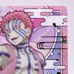 Akaza Demon slayer Kimetsu No Yaiba Holo Stained Glass Card Bandai Japan F/S - Image 3