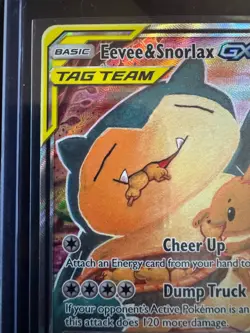Eevee & Snorlax GX SM169 Black Star Promo Full Art Tag Team Pokemon Card NM - Image 2