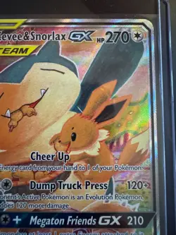 Eevee & Snorlax GX SM169 Black Star Promo Full Art Tag Team Pokemon Card NM - Image 3