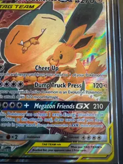 Eevee & Snorlax GX SM169 Black Star Promo Full Art Tag Team Pokemon Card NM - Image 4