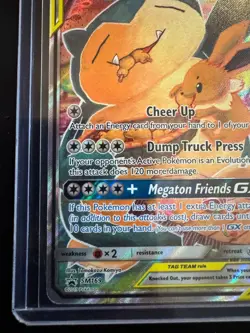 Eevee & Snorlax GX SM169 Black Star Promo Full Art Tag Team Pokemon Card NM - Image 5