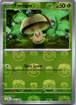 Foongus Master Ball 010/086 - SV: Black Bolt Common Pokemon TCG NM Holo - Image 1