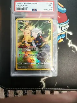 Pokemon Pikachu TG05 Lost Origin Full Art Holo PSA 9 Basic 60 HP Lightning 50 - Image 1