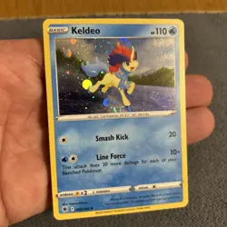 Pokemon Keldeo Full HD Swirl 045/189 Sword & Shield Cosmos Holo HD Galaxy - Image 1