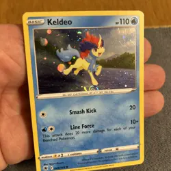 Pokemon Keldeo Full HD Swirl 045/189 Sword & Shield Cosmos Holo HD Galaxy - Image 2
