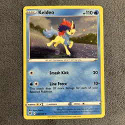 Pokemon Keldeo Full HD Swirl 045/189 Sword & Shield Cosmos Holo HD Galaxy - Image 4