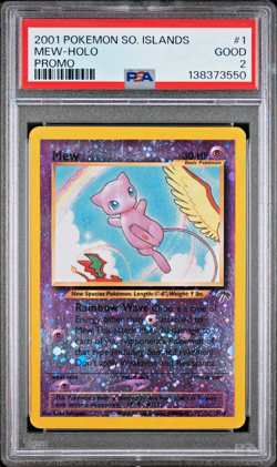 SWIRL PSA 2 2001 Pokemon Southern Islands Mew Promo 1/18 Reverse Holo Foil WOTC - Image 1