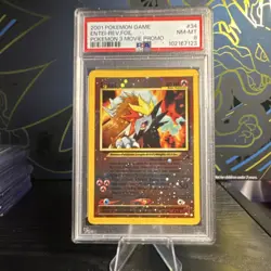 Pokemon Entei 34 Pokemon 3 Movie Promo Reverse Holo PSA 8 Wizards 2001 - Image 1