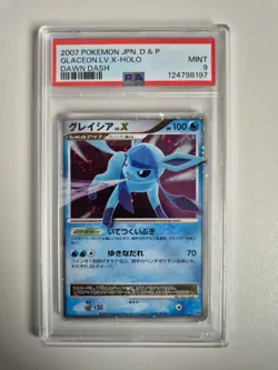 PSA 9 MINT Pokemon Japanese Glaceon LV.X Rare Dawn Dash Unlimited Holo DP4 MINT - Image 1