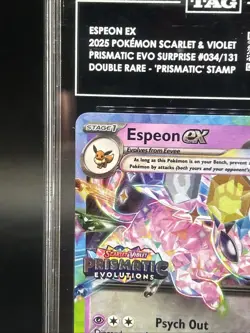 Pokemon Espeon ex Prismatic Evolutions Stamp 034/131 TAG 10 GEM MINT - Image 3