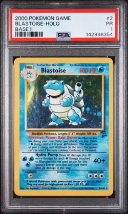 2000 POKEMON BASE SET 2 #2 BLASTOISE-HOLO PSA 1 - Image 1