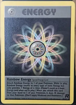 Pokemon Rainbow Energy Rare Team Rocket 80/82 Regular Wizards Card 2000 - Image 1