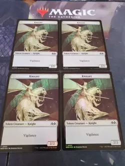 Mtg. 4x Knight / Food Double-Sided Tokens. Foil. Wilds Of Eldraine. Nm - Image 1