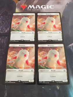 Mtg. 4x Moogle / Hero Double-Sided Tokens. Final Fantasy. Nm - Image 1