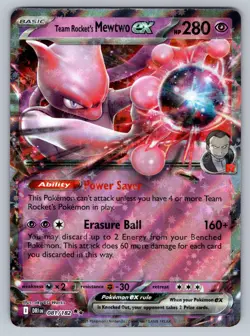 Team Rocket's Mewtwo ex 081/182 Double Rare Destined Rivals Pokemon NM - Image 1