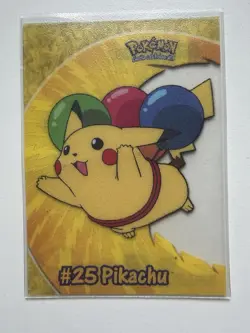 #25 Flying Pikachu PC1 M/NM Transparent Clear Vintage Blue Label Topps Pokemon! - Image 1