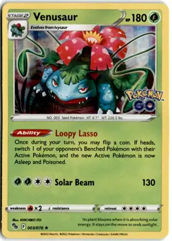 Venusaur Holo Rare Pokemon GO 003/078 NM - Image 1