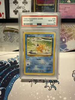 1999 POKEMON BASE SET UNLIMITED #35 MAGIKARP PSA 10 - Image 1