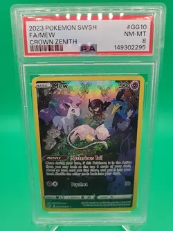 2023 Pokemon TCG SWSH Mew Crown Zenith GG10 Full Art FA PSA 8 NM MT - Image 1