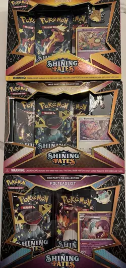 3 Boxes - Pokemon Shining Fates Mad Party Pin Collections - Image 1