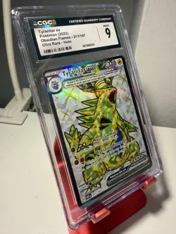 2023 Pokemon Obsidian Flames Tyranitar EX Ultra Rare Holo CGC Mint 9 - Image 2