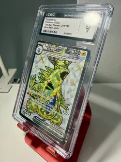 2023 Pokemon Obsidian Flames Tyranitar EX Ultra Rare Holo CGC Mint 9 - Image 3