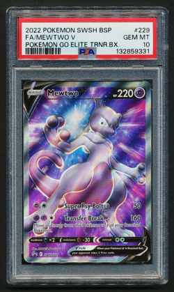 Mewtwo V SWSH 229 Black Star Promo Pokemon 2022 GO PSA 10 - Image 1