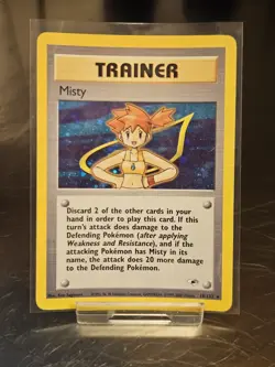 Pokemon TCG Misty Trainer Holo Rare Gym Heroes (18/132) MP+ Condition - Image 1