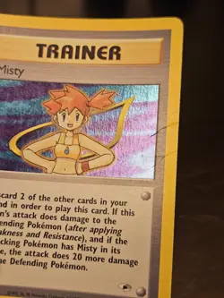 Pokemon TCG Misty Trainer Holo Rare Gym Heroes (18/132) MP+ Condition - Image 3