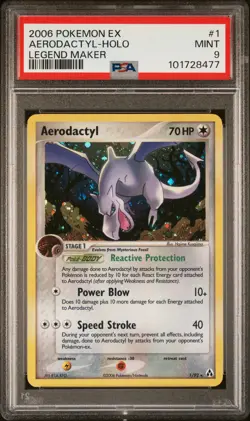 2006 POKEMON EX LEGEND MAKER AERODACTYL #1 HOLO FOIL PSA 9 MINT #101728477 - Image 1