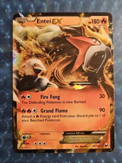 Pokemon TCG Entei-EX Dark Explorers Holo Card 13/108 Rare 2012 - Image 1