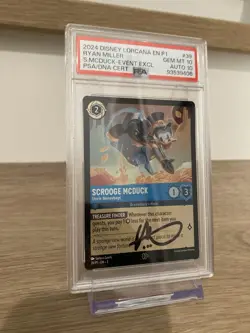 Dagobert Duck Lorcana Disney Uncle Scrooge PSA 10 Auto 10 Rare TCG Card Signed - Image 1