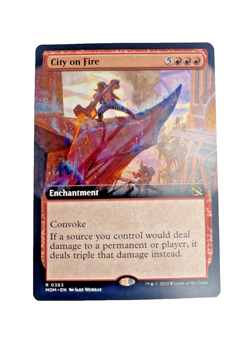 City on Fire (Extended Art) 363 MTG March of the Machine - Image 1