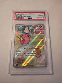 Chansey 187/167 SV06 PSA 10 GEM MINT Twilight Masquerade Holo Art Pokemon Card - Image 1