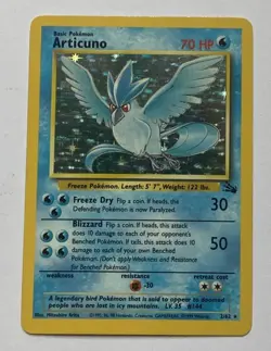 Pokemon TCG Articuno Fossil Holo Rare Card 2/62 - Image 1