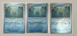 Card Lot Of 3 Omanyte 138/165 Sv: Scarlet & Violet 151 Reverse Holo - Image 1
