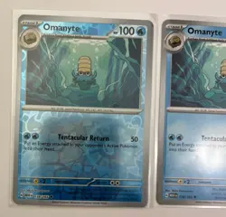 Card Lot Of 3 Omanyte 138/165 Sv: Scarlet & Violet 151 Reverse Holo - Image 2