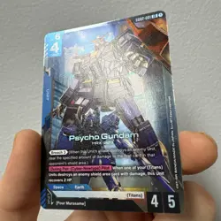 GUNDAM TCG CARD GAME PSYCHO GUNDAM GD02-001 LR HOLO FOIL ENG DUAL IMPACT IN HAND - Image 2