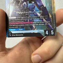 GUNDAM TCG CARD GAME PSYCHO GUNDAM GD02-001 LR HOLO FOIL ENG DUAL IMPACT IN HAND - Image 3