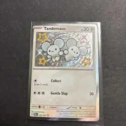Pokemon TCG Tandemaus 209/091 SV Paldean Fates Shiny Rare Card - Image 1