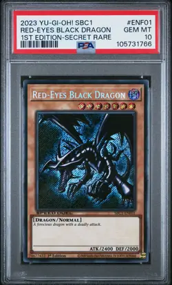 2023 1ST ED-SECRET RARE #ENF01 RED-EYES BLACK DRAGON PSA 10 - Image 1