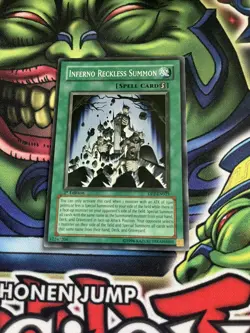 Yugioh Inferno Reckless Summon DP2-EN025 Super Rare 1st Ed LP - Image 1