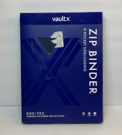 VaultX Exo-Tec Zip Binder Sideloading 9 Pocket Holds 360 Cards, Blue ~ New, Open - Image 1