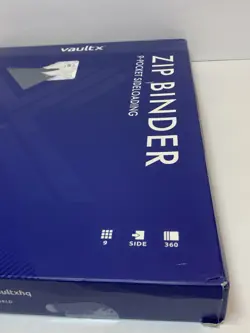 VaultX Exo-Tec Zip Binder Sideloading 9 Pocket Holds 360 Cards, Blue ~ New, Open - Image 3