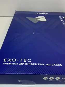 VaultX Exo-Tec Zip Binder Sideloading 9 Pocket Holds 360 Cards, Blue ~ New, Open - Image 4