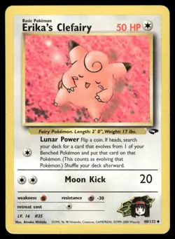 Pokemon Cards Erika's Clefairy 40/132 Unlimited Gym Challenge Uncommon LP - Image 1