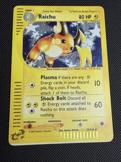 Raichu 25/165 Expedition Base Set Holo Rare Pokemon E Series Card TCG - Image 3